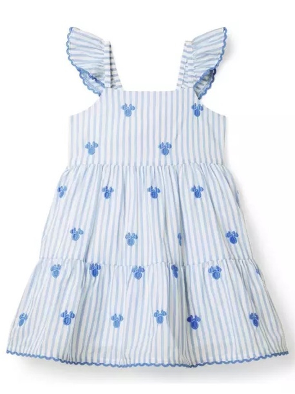 Janie and Jack Disney Minnie Mouse Striped Embroidered Dress
